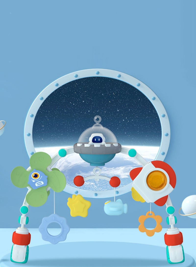 لعبة قوس عربة الموسيقى مناسبة للأطفال من عمر 0 ​​إلى 6 سنوات و6 إلى 12 شهرًا لعبة مقعد متنقلة مناسبة للتطوير الحسي للمهد - Image 1